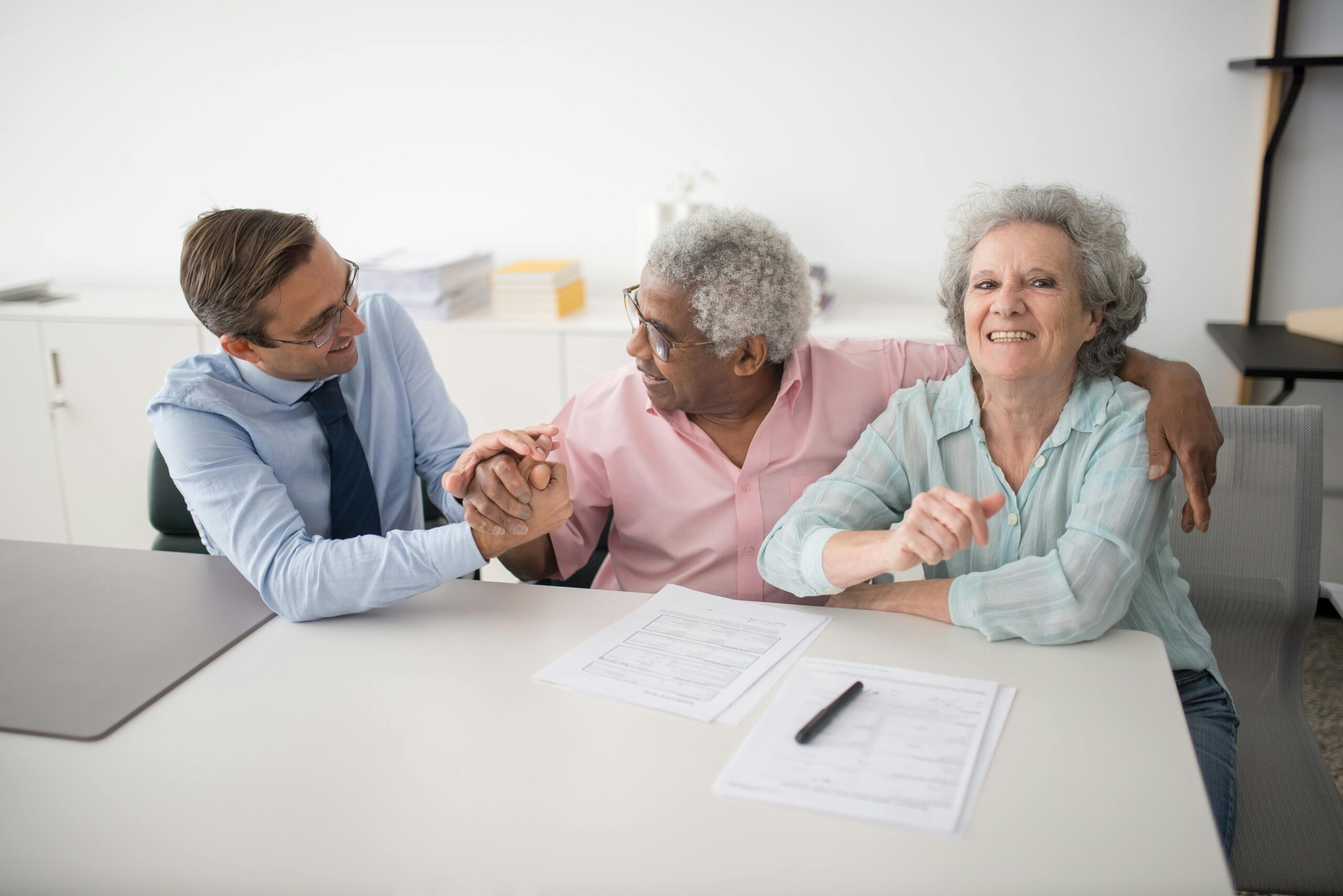 Couple reviewing life insurance documents